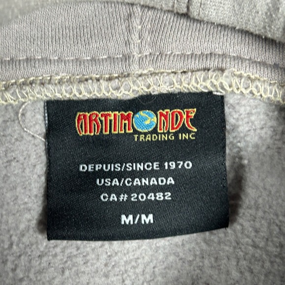 Artimonde Jimi Hendrix Hoodie Mens Medium grey full zip rock 2011 graphic - Picture 2 of 15